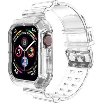 Microsonic Apple Watch Series 8 45 mm Şeffaf Transparent Clear Band Kordon