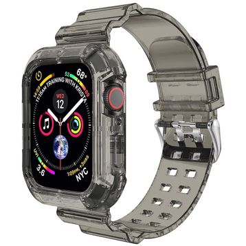Microsonic Apple Watch Series 8 45 mm Siyah Transparent Clear Band Kordon