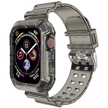 Microsonic Apple Watch Series 8 Transparent Clear Band Siyah 41 mm Kordon
