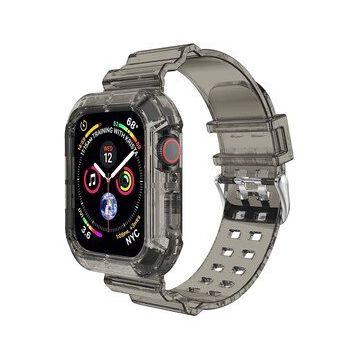 Microsonic Apple Watch Series 8 Transparent Clear Band Siyah 41 mm Kordon