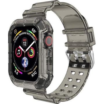 Microsonic Apple Watch Series 8 Transparent Clear Band Siyah 41 mm Kordon