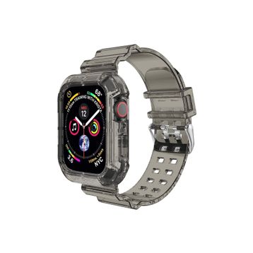 Microsonic Apple Watch Series 9 Transparent Clear Band Siyah 41 mm Kordon