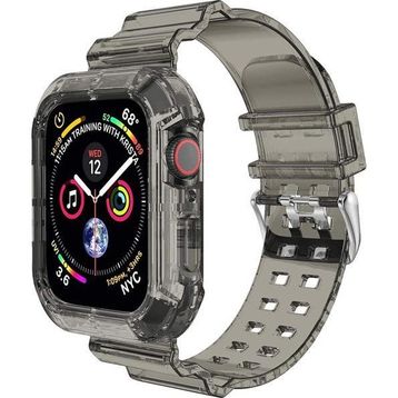 Microsonic Apple Watch Series 9 Transparent Clear Band Siyah 41 mm Kordon