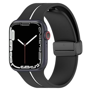 Microsonic Apple Watch Ultra 2 Ribbon Line Siyah Beyaz Kordon