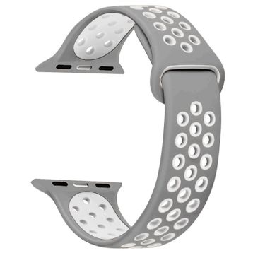 Microsonic Apple Watch Ultra için Rainbow Sport Kayış Gri Beyaz Kordon