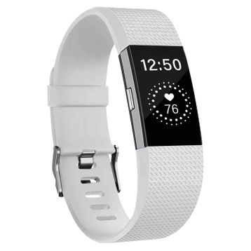 Microsonic Fitbit Charge 2 için Silicone Sport Band Beyaz Kordon