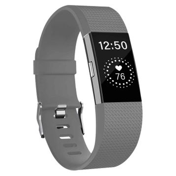 Microsonic Fitbit Charge 2 için Silicone Sport Band Gri Kordon