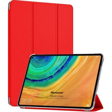 Microsonic Huawei Matepad 10.4 inç Slim Translucent Back Smart Cover Kırmızı Tablet Kılıfı