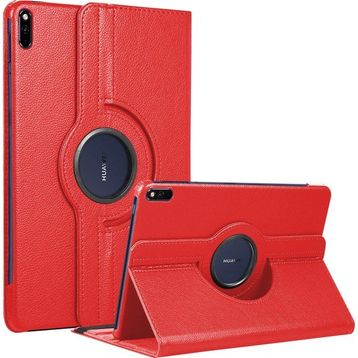 Microsonic Huawei MatePad Pro 10.8 360 Rotating Stand Deri Kırmızı Tablet Kılıfı