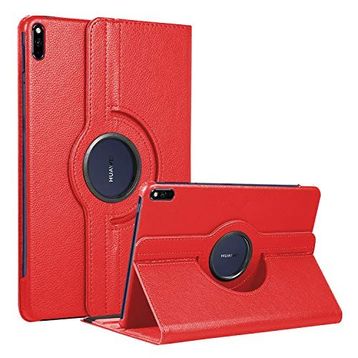 Microsonic Huawei MatePad Pro 10.8 360 Rotating Stand Deri Kırmızı Tablet Kılıfı