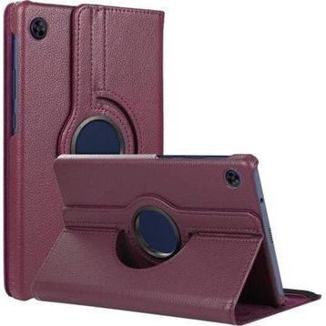 Microsonic Huawei MatePad T10 360 Rotating Stand Deri Mor Tablet Kılıfı