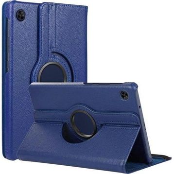 Microsonic Huawei MatePad T10S 360 Rotating Stand Deri Lacivert Tablet Kılıfı