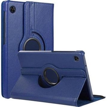 Microsonic Huawei MatePad T10S 360 Rotating Stand Deri Lacivert Tablet Kılıfı