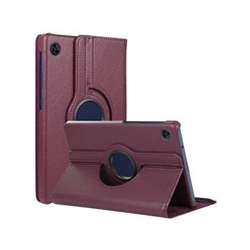 Microsonic Huawei MatePad T8 8 360 Rotating Stand Deri Mor Tablet Kılıfı