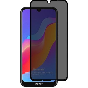 Microsonic Huawei Siyah Honor 8A Privacy 5D Gizlilik Filtreli Cam Ekran Koruyucu