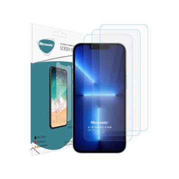 Microsonic iPhone Uyumlu 13 Pro Max Screen Protector Nano Glass 3 Adet Cam Ekran Koruyucu