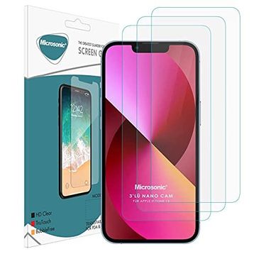 Microsonic iPhone Uyumlu 13 Screen Protector Nano Glass 3 Adet Cam Ekran Koruyucu