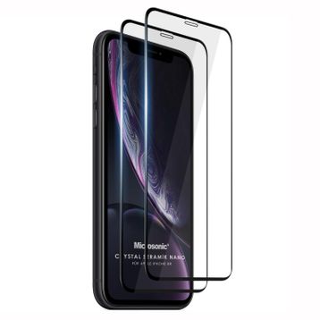 Microsonic iPhone Uyumlu XR Crystal Seramik Nano 2 Adet Siyah Ekran Koruyucu