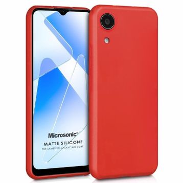 Microsonic Matte Silicone Samsung Galaxy A03 Core Kırmızı Kılıf