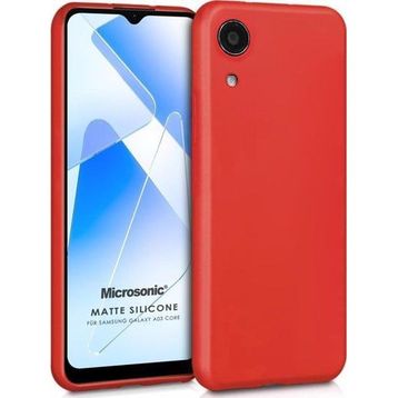 Microsonic Matte Silicone Samsung Galaxy A03 Core Kırmızı Kılıf