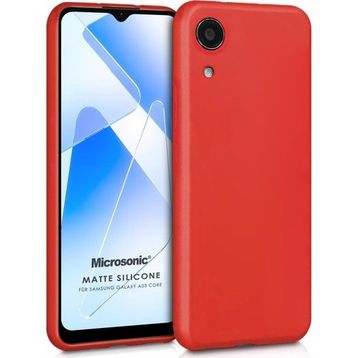 Microsonic Matte Silicone Samsung Galaxy A03 Core Kırmızı Kılıf