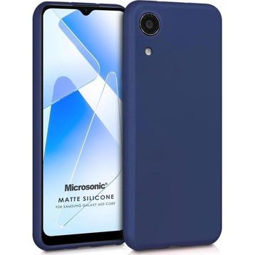 Microsonic Matte Silicone Samsung Galaxy A03 Core Lacivert Kılıf