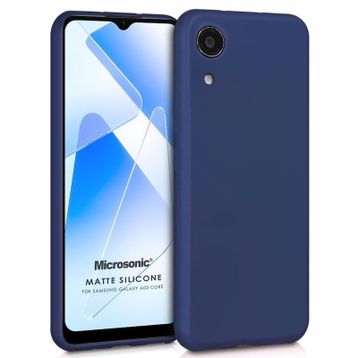 Microsonic Matte Silicone Samsung Galaxy A03 Core Lacivert Kılıf