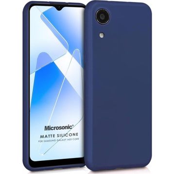 Microsonic Matte Silicone Samsung Galaxy A03 Core Lacivert Kılıf