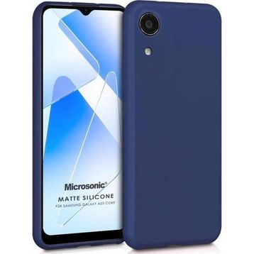 Microsonic Matte Silicone Samsung Galaxy A03 Core Lacivert Kılıf