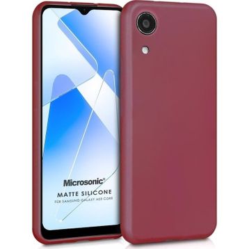 Microsonic Matte Silicone Samsung Galaxy A03 Core Mor Cep Telefonu Kılıfı