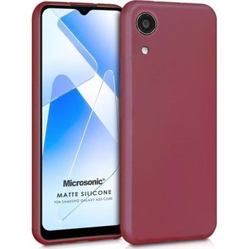 Microsonic Matte Silicone Samsung Galaxy A03 Core Mor Cep Telefonu Kılıfı