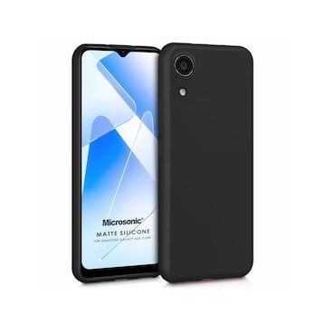 Microsonic Matte Silicone Samsung Galaxy A03 Core Siyah Kılıf