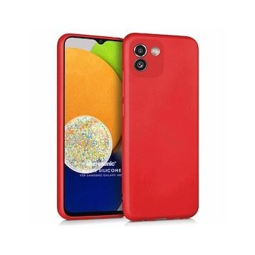 Microsonic Matte Silicone Samsung Galaxy A03 Kırmızı Kılıf