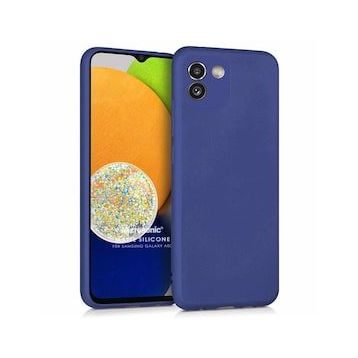 Microsonic Matte Silicone Samsung Galaxy A03 Lacivert Kılıf