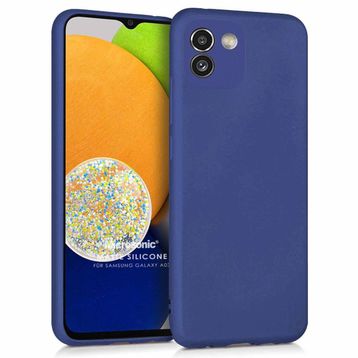 Microsonic Matte Silicone Samsung Galaxy A03 Lacivert Kılıf