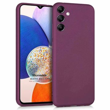 Microsonic Matte Silicone Samsung Galaxy A14 Mor Cep Telefonu Kılıfı