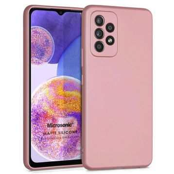 Microsonic Matte Silicone Samsung Galaxy A23 Gold Kılıf