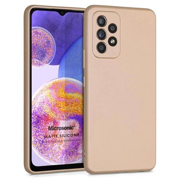 Microsonic Matte Silicone Samsung Galaxy A23 Gold Kılıf