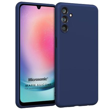 Microsonic Matte Silicone Samsung Galaxy A24 Lacivert Kılıf