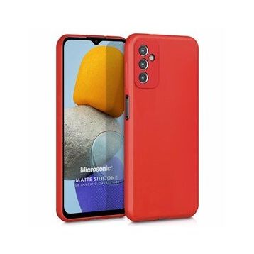 Microsonic Matte Silicone Samsung Galaxy M13 Kırmızı Kılıf