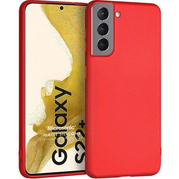 Microsonic Matte Silicone Samsung Galaxy S22 Plus Kırmızı Kılıf