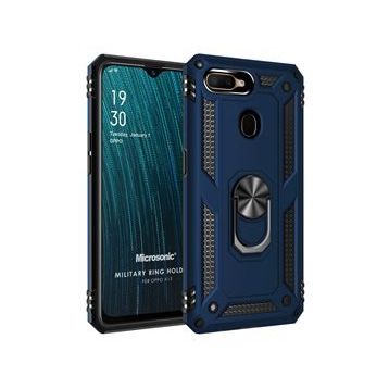 Microsonic Oppo A12 Military Ring Holder Lacivert Cep Telefonu Kılıfı