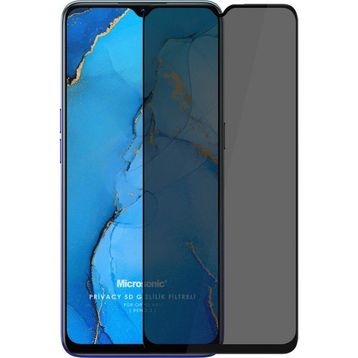 Microsonic Oppo A91 Privacy Siyah 5D Gizlilik Filtreli Cam Ekran Koruyucu