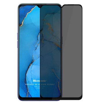 Microsonic Oppo A91 Privacy Siyah 5D Gizlilik Filtreli Cam Ekran Koruyucu