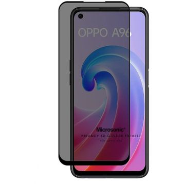 Microsonic Oppo A96 4G Privacy 5D Gizlilik Filtreli Siyah Cam Ekran Koruyucu