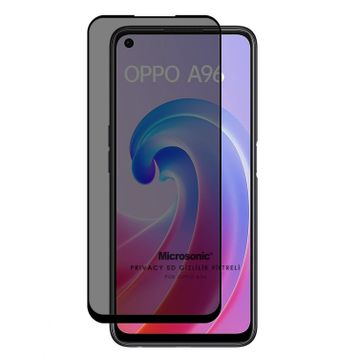Microsonic Oppo A96 4G Privacy 5D Gizlilik Filtreli Siyah Cam Ekran Koruyucu