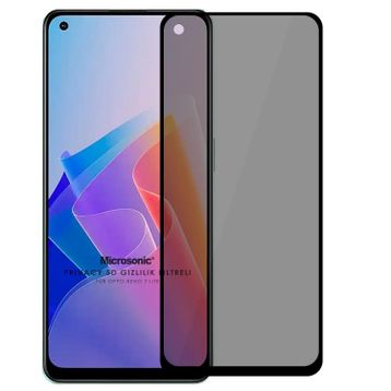 Microsonic Oppo Reno 7 Lite Privacy 5D Gizlilik Filtreli Siyah Cam Ekran Koruyucu