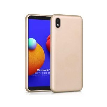 Microsonic Samsung Galaxy A01 Core Matte Silicone Gold Kılıf