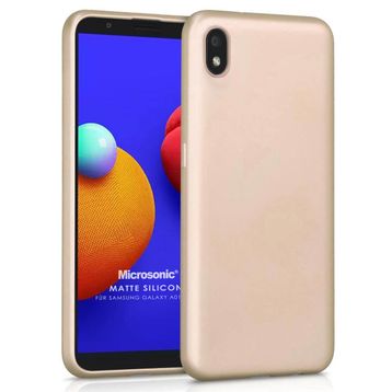 Microsonic Samsung Galaxy A01 Core Matte Silicone Gold Kılıf