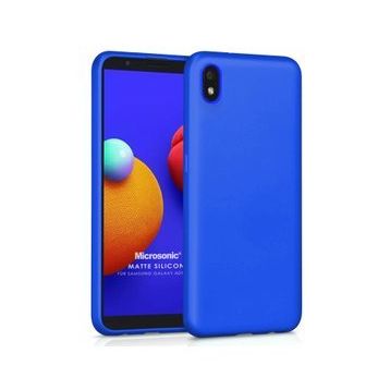 Microsonic Samsung Galaxy A01 Core Matte Silicone Mavi Kılıf